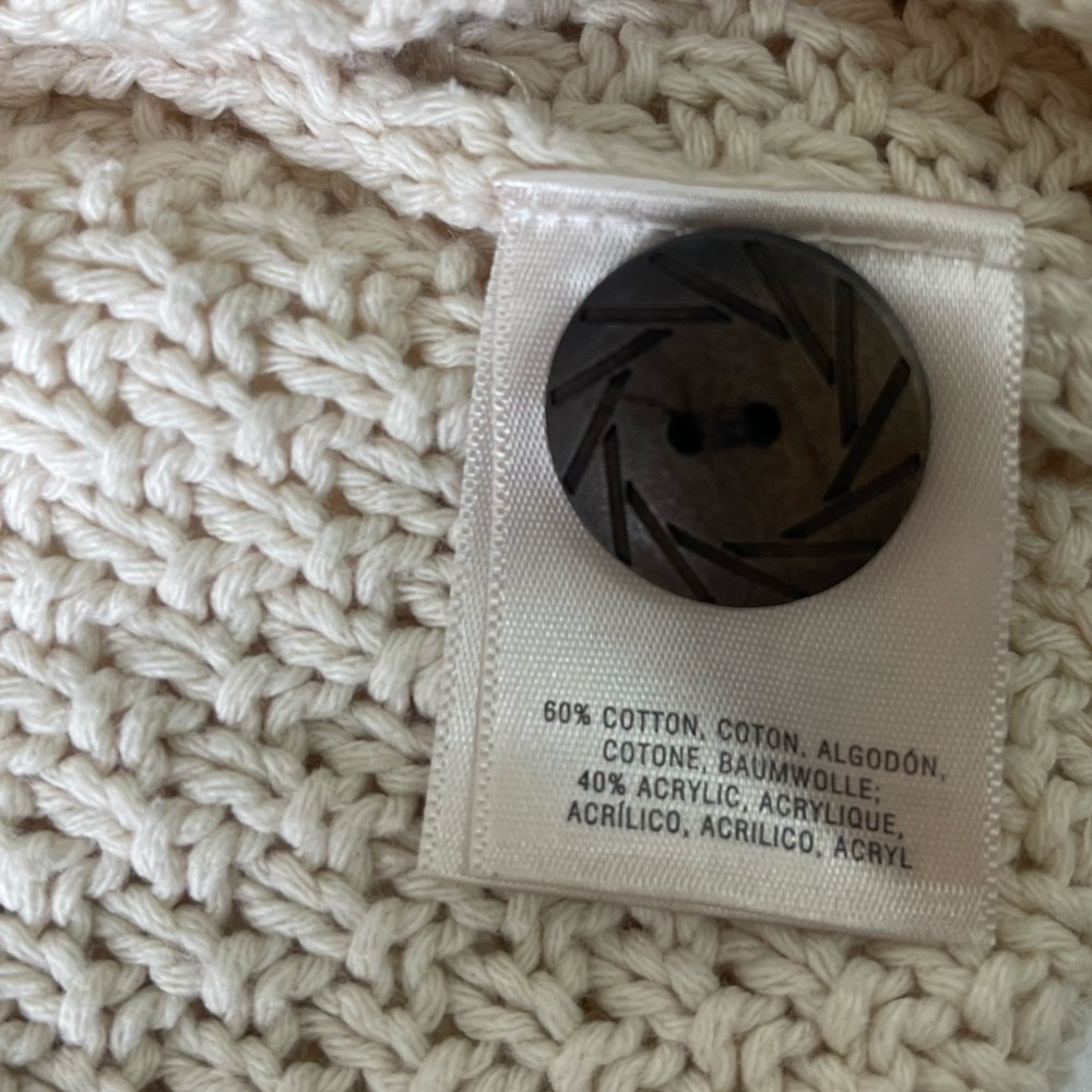 Anthropologie Angel of the North Silva Circle Cream Open Front Cardigan Size S - Picture 11 of 11